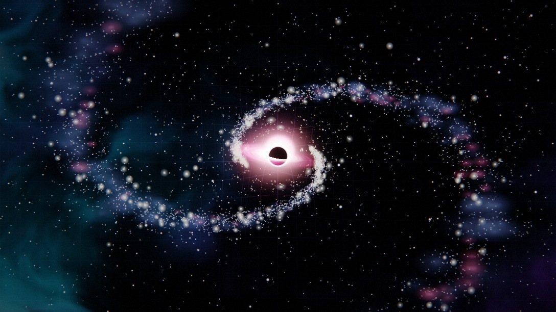 A supermassive black hole at the center of a spiral galaxy